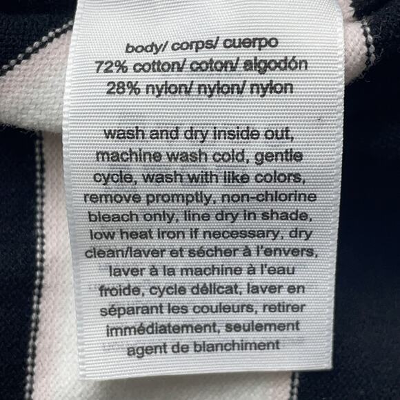 Tommy Hilfiger Women M Stripe Turtleneck Sweater Black White Classic READ Preppy - Picture 9 of 12